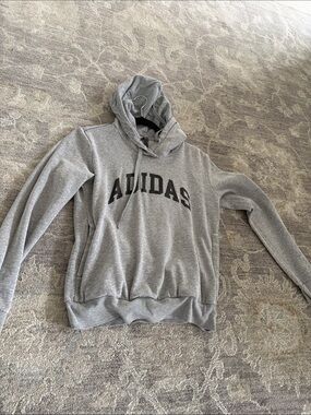 adidas Gray Hoodie with Black Logo Arch